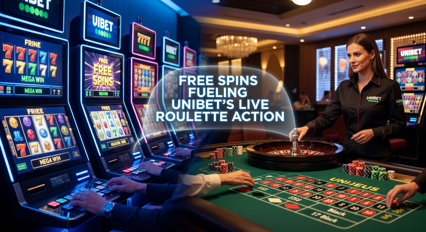 Dynamische overgang van slotmachines naar live roulette tafels bij Unibet, met free spins als katalysator voor spelersactie