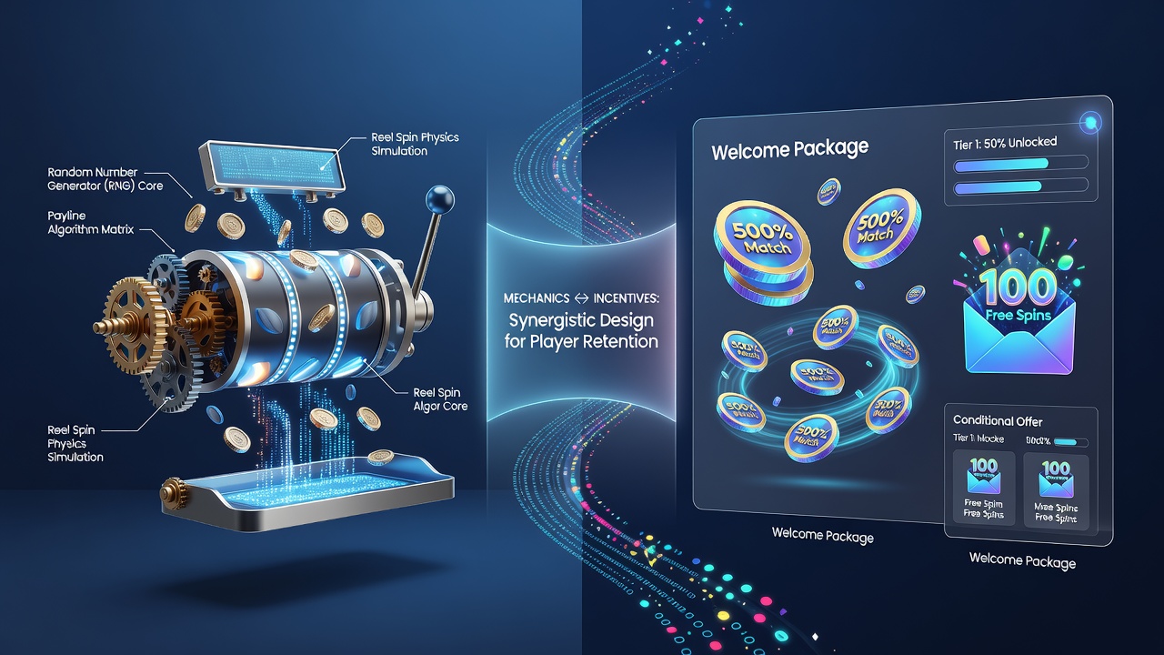 Grafische weergave van reel configuraties en bonus wagering voorwaarden in online slots